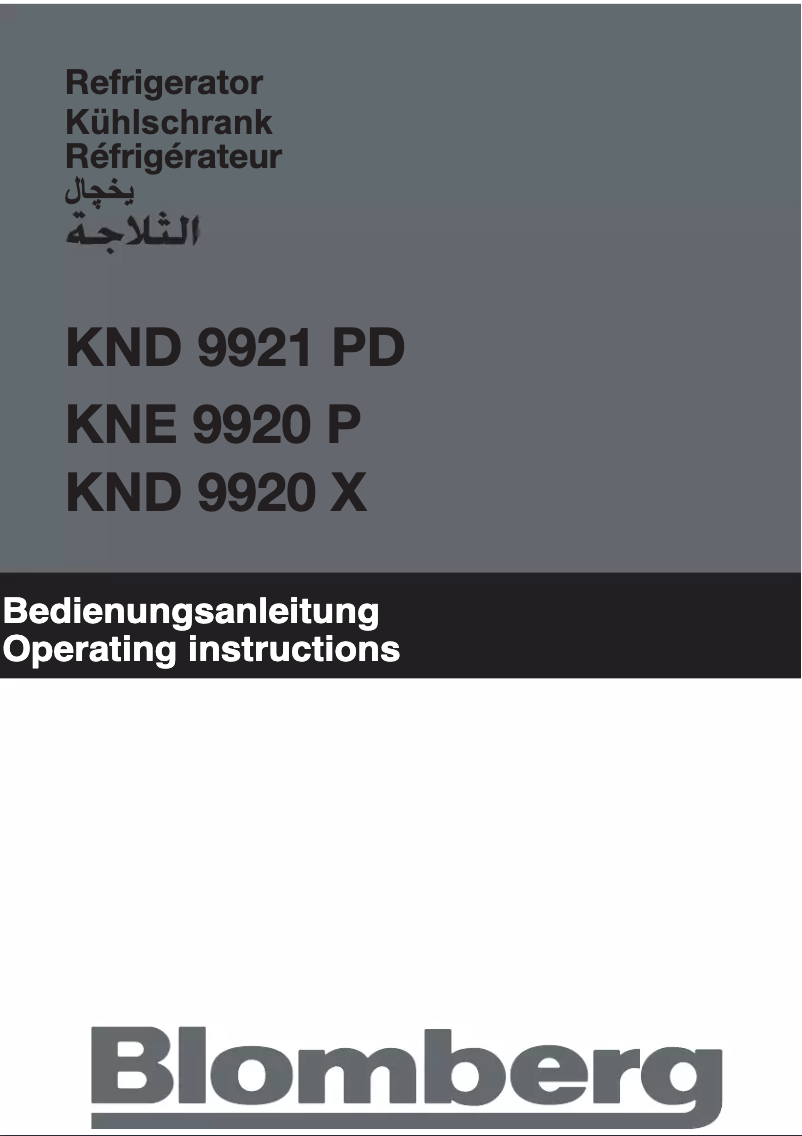 Page 1 de la notice Manuel utilisateur Blomberg KNE 9920 P
