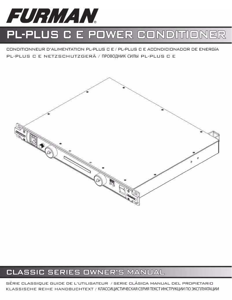 Page 1 de la notice Manuel utilisateur Furman PL-PLUS C E