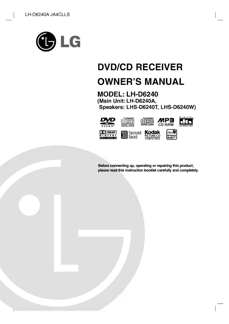 First page image of the manual for LH-D6240A