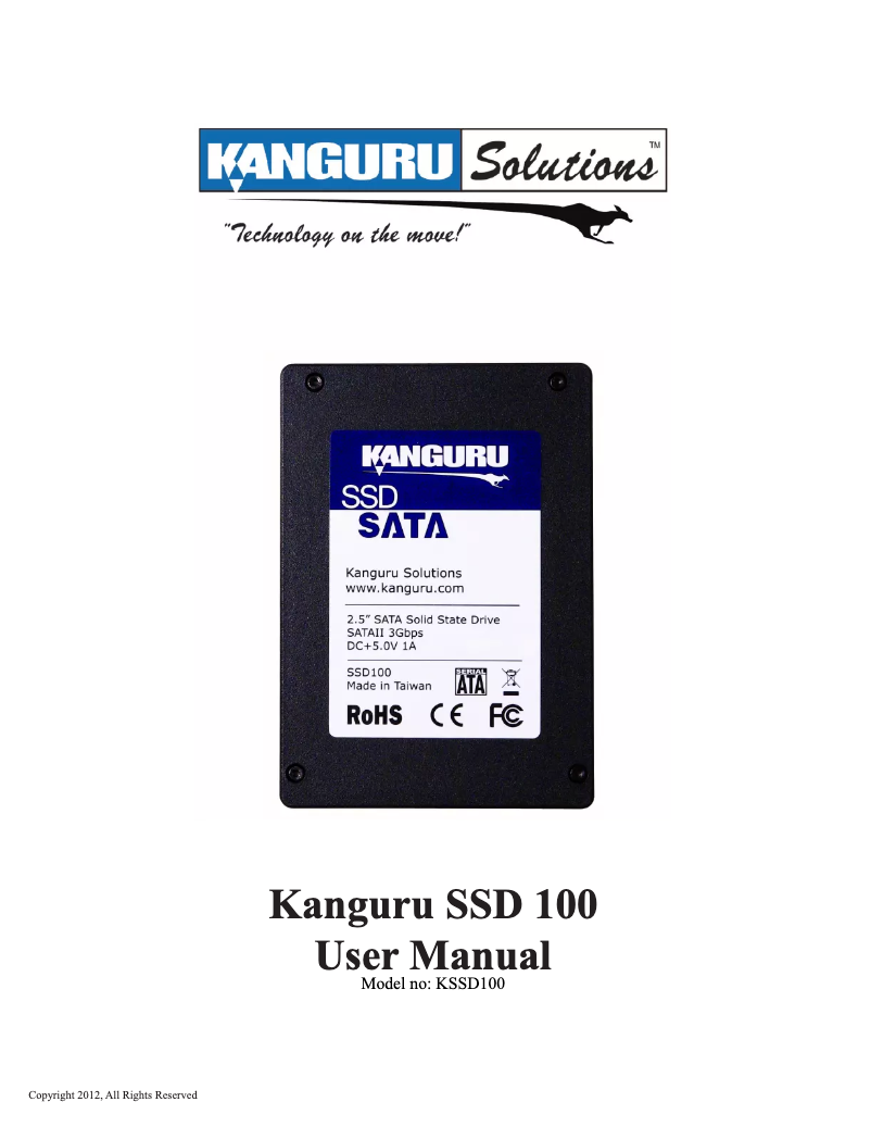 Page n°1 - Manuel utilisateur Kanguru SSD100