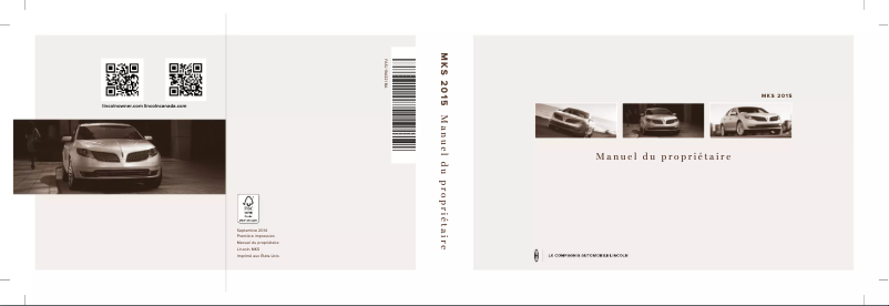 Page n°1 - Manuel utilisateur Lincoln MKS (2015)
