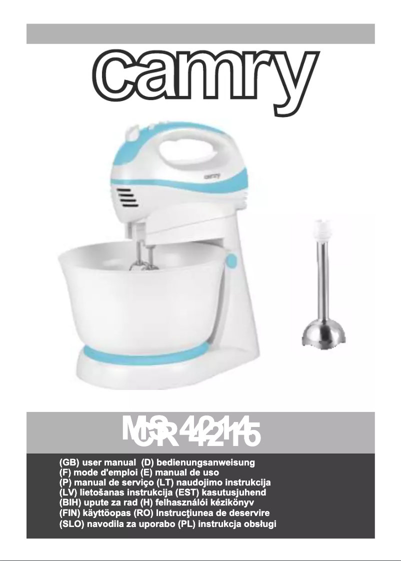 Page 1 de la notice Manuel utilisateur Camry CR 4215