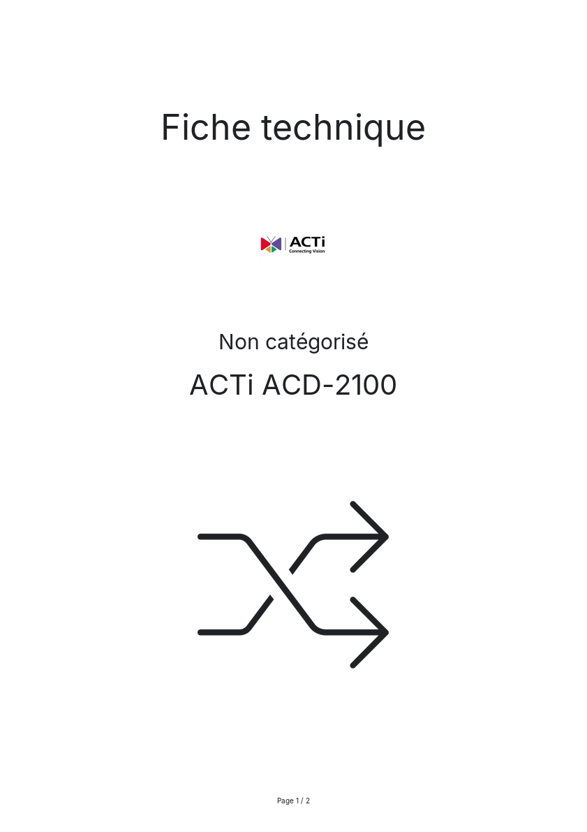 Page n°1 - Fiche technique ACTi ACD-2100