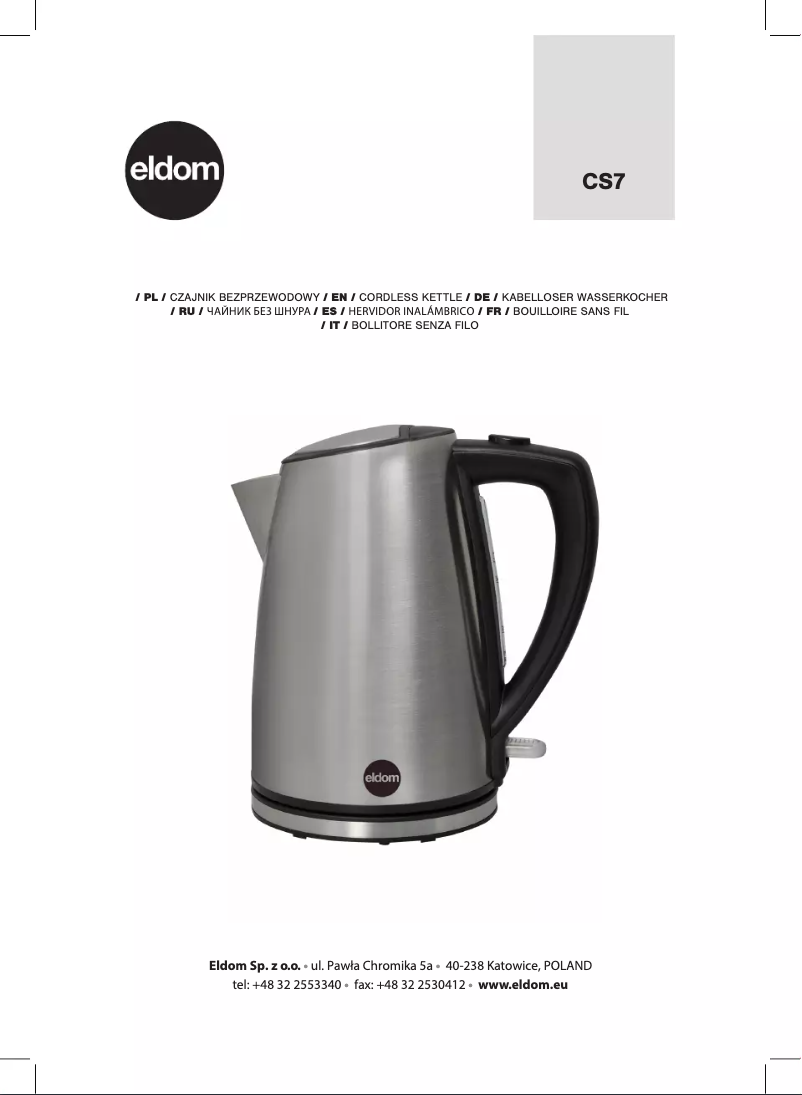 Page n°1 - Manuel utilisateur Eldom CS7