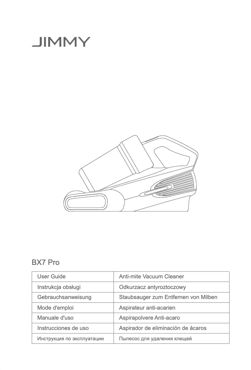 Page 1 de la notice Manuel utilisateur JIMMY Pro Anti-mite UV BX7