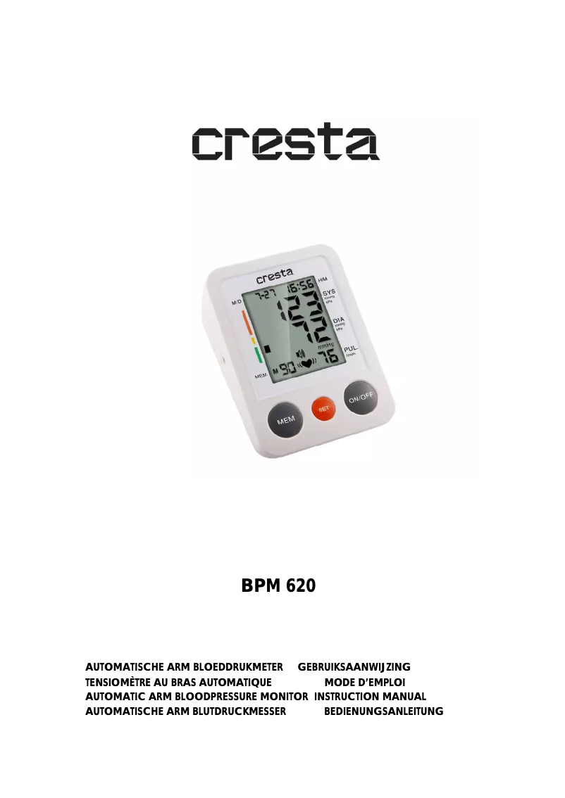 Page 1 de la notice Manuel utilisateur Cresta BPM620