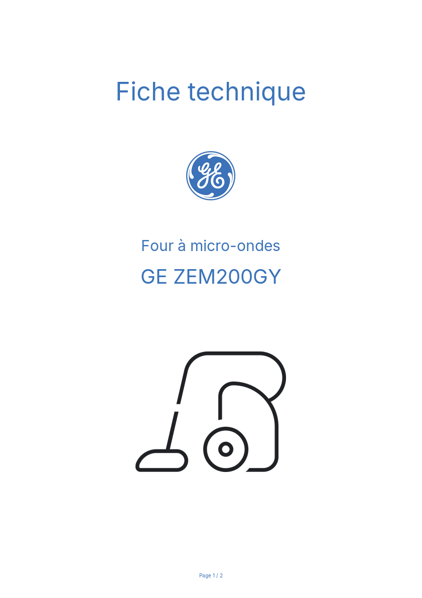 Image de la première page du manuel de l'appareil ZEM200GY