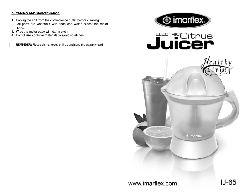 Page 1 de la notice Manuel utilisateur Imarflex IJ-65