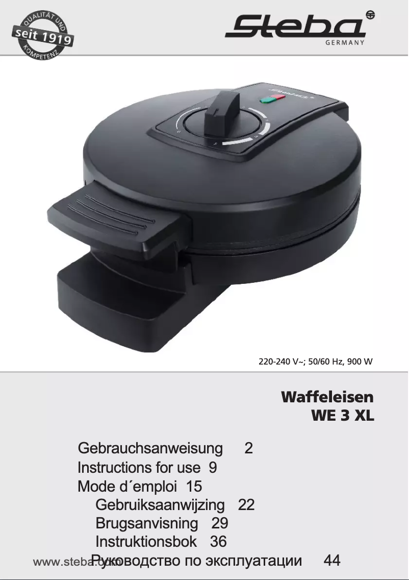 Page n°1 - Manuel utilisateur Steba WE 3 XL