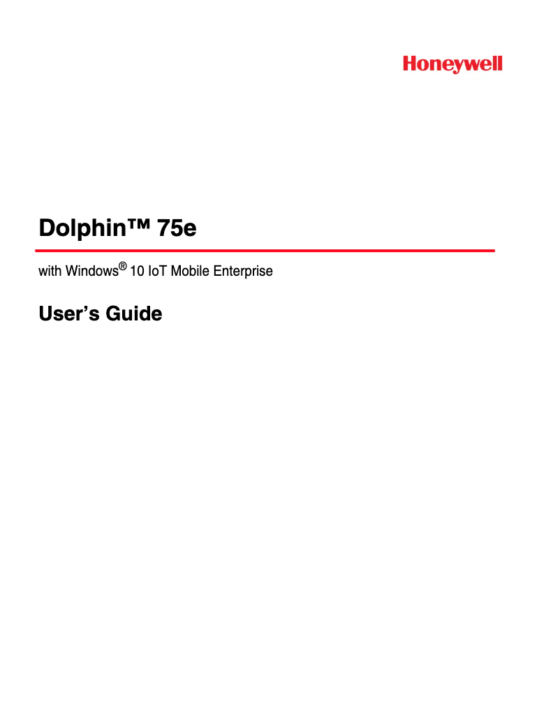 Page 1 de la notice Manuel utilisateur Honeywell Dolphin 75e
