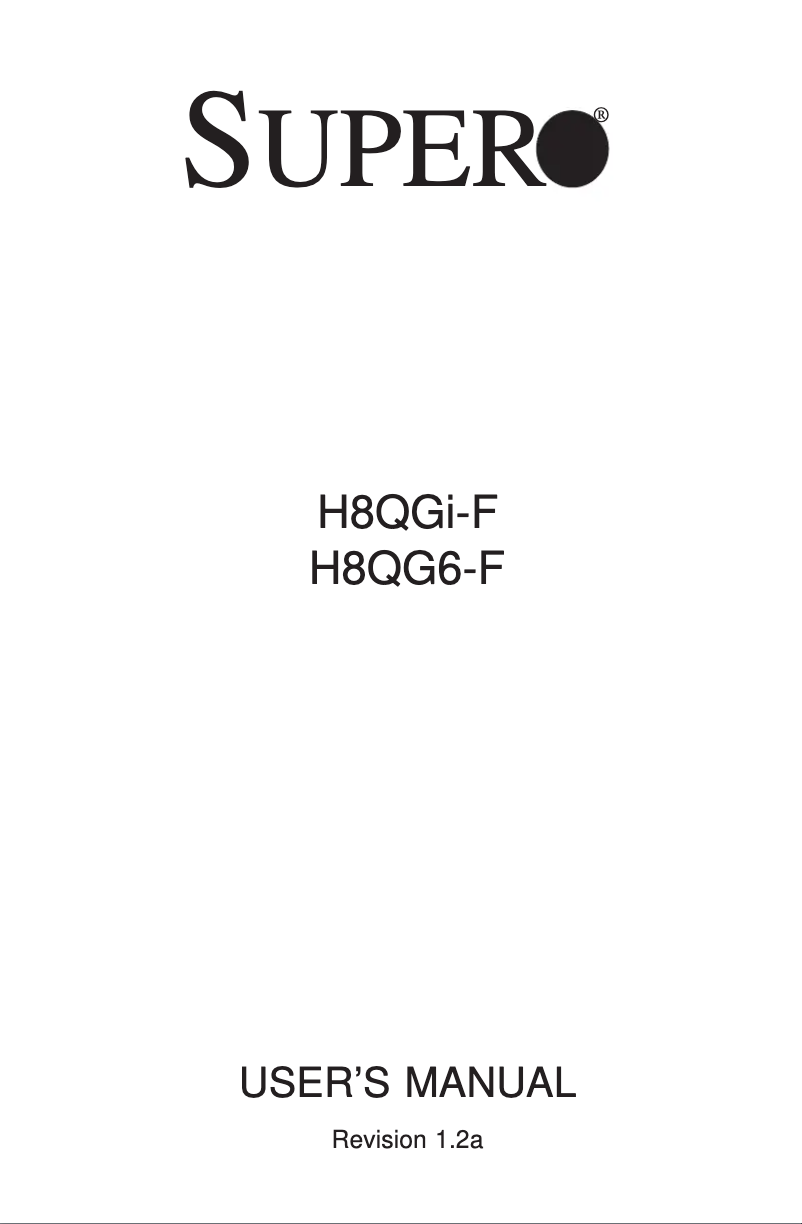 Page n°1 - Manuel utilisateur Supermicro H8QGi-F