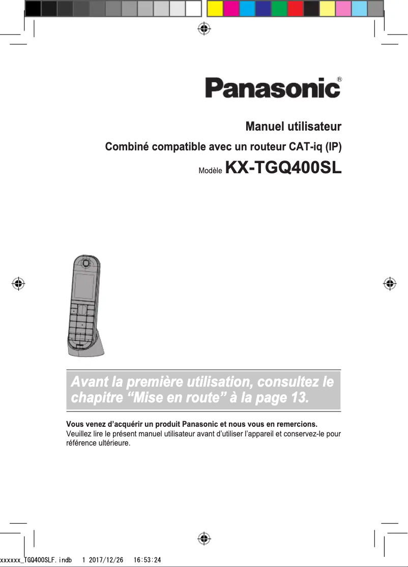 Imagen de la primera página del manual del dispositivo KX-TGQ400SL