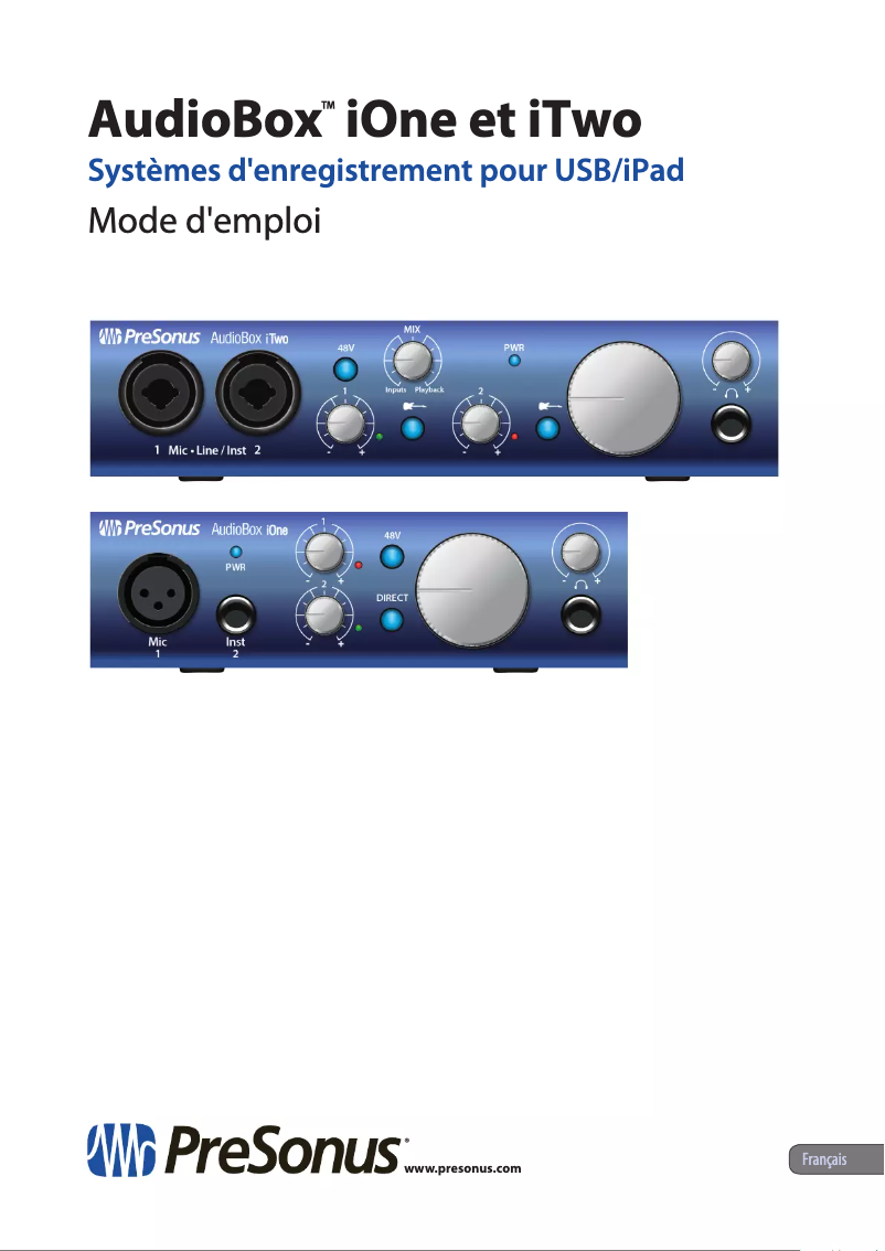 Image de la première page du manuel de l'appareil AudioBox iTwo Studio
