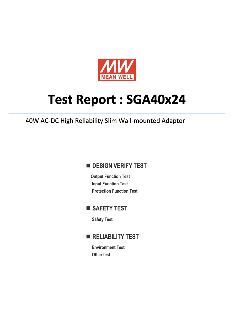 Page 1 de la notice Fiche technique Mean Well SGA40E24-P1J