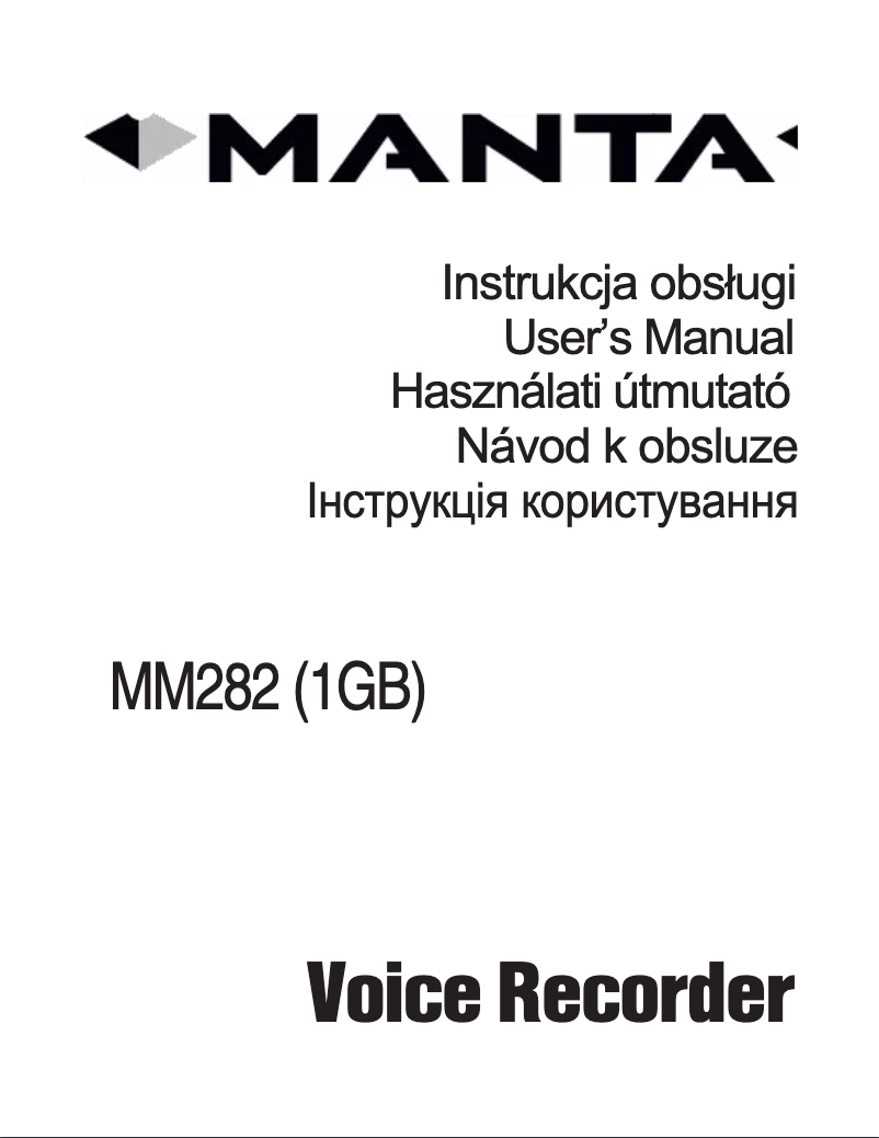 Page 1 of the manual User Manual Manta MM282