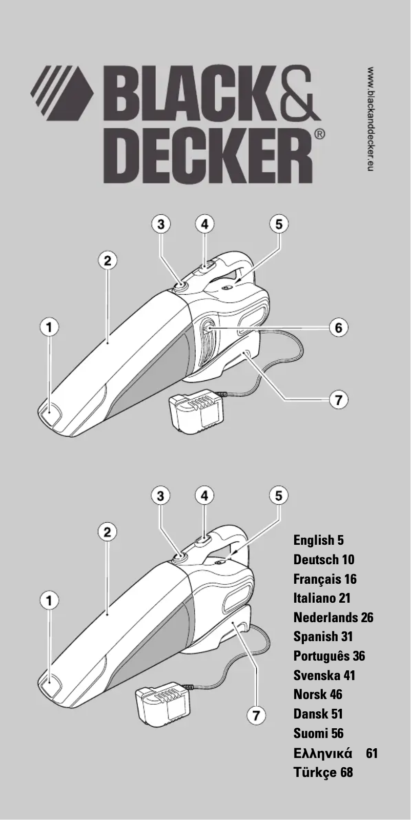 Page 1 de la notice Manuel utilisateur Black & Decker DV9605
