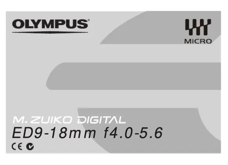 Page 1 de la notice Manuel utilisateur Olympus ED 9-18mm F4.0-5.6
