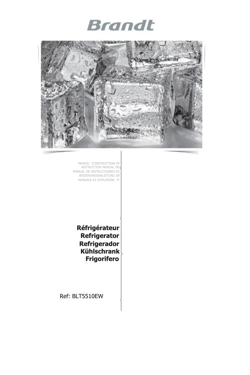 Image de la première page du manuel de l'appareil BLT5510EW