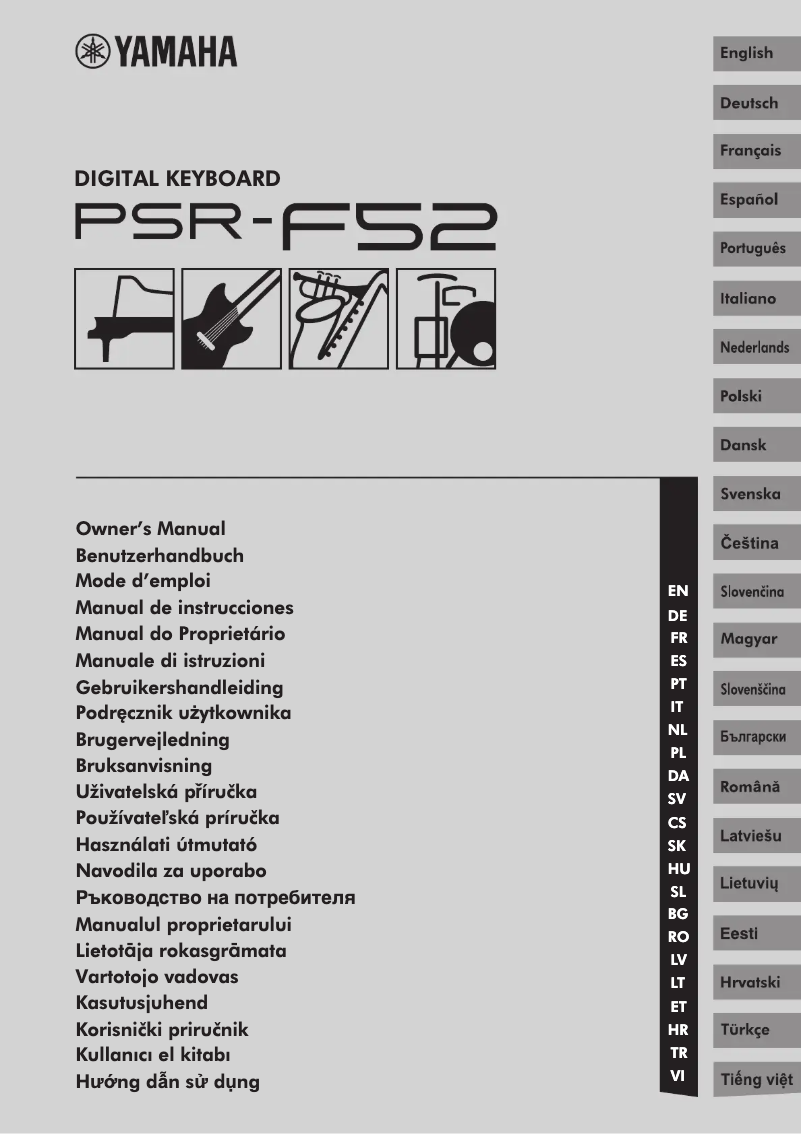Page n°1 - Manuel utilisateur Yamaha PSR-F52