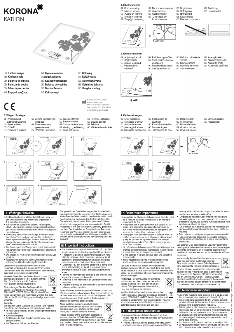 First page image of the manual for Kathron