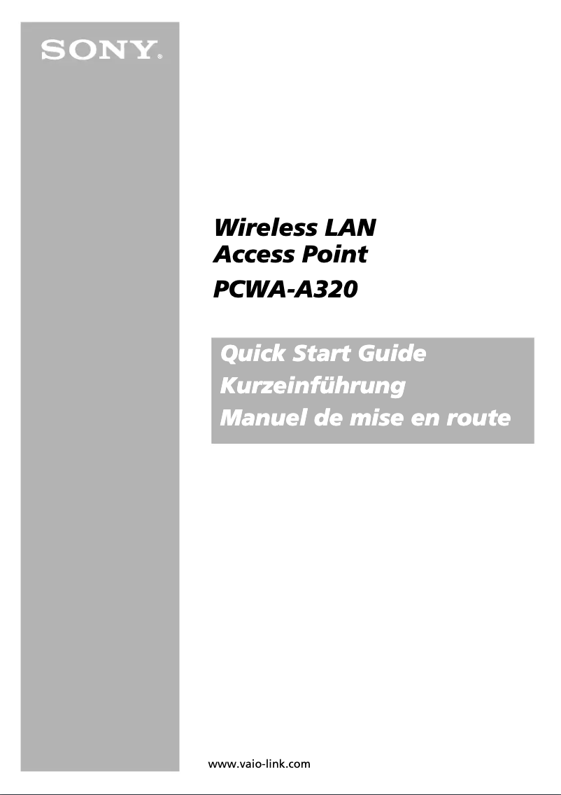 Page 1 de la notice Manuel utilisateur Sony PCWA-A320