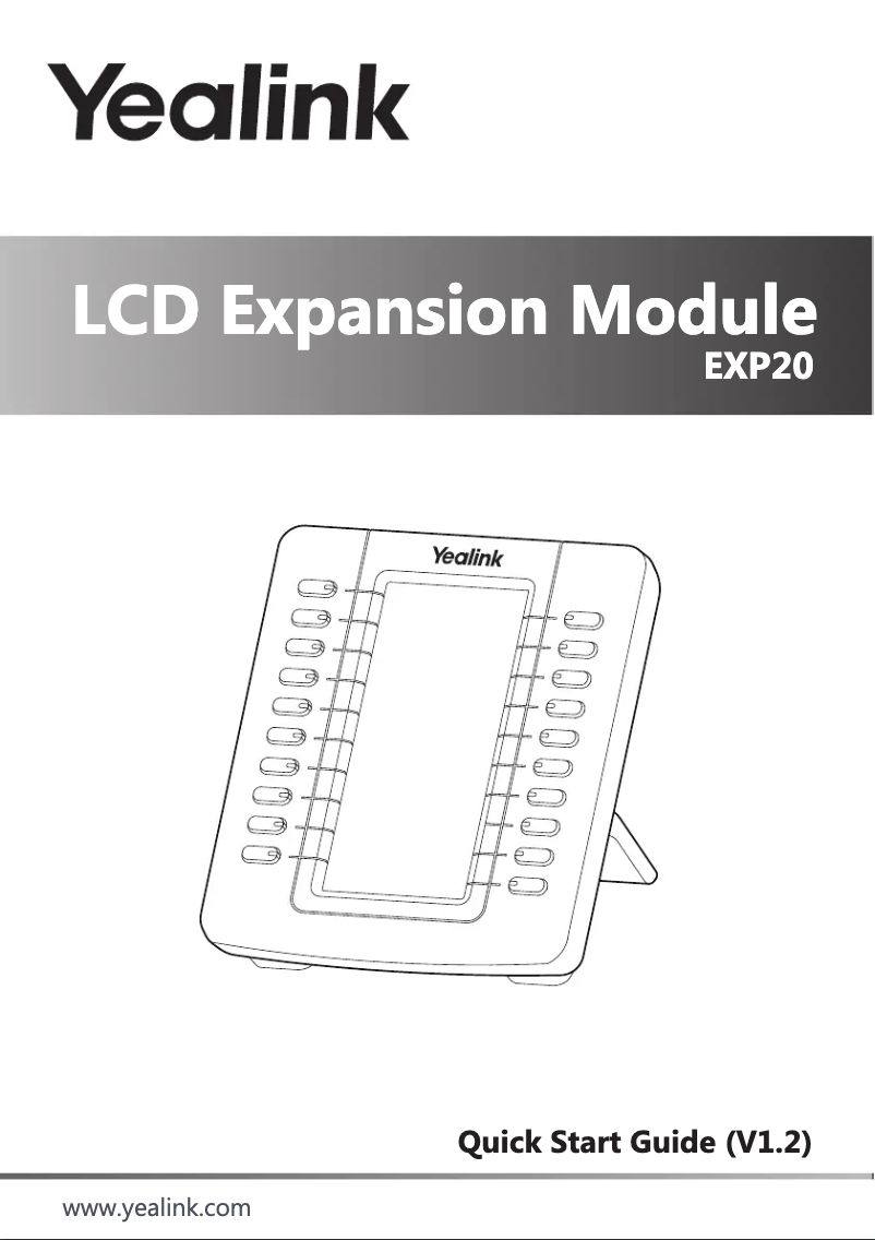 Page 1 de la notice Guide de démarrage rapide Yealink EXP20