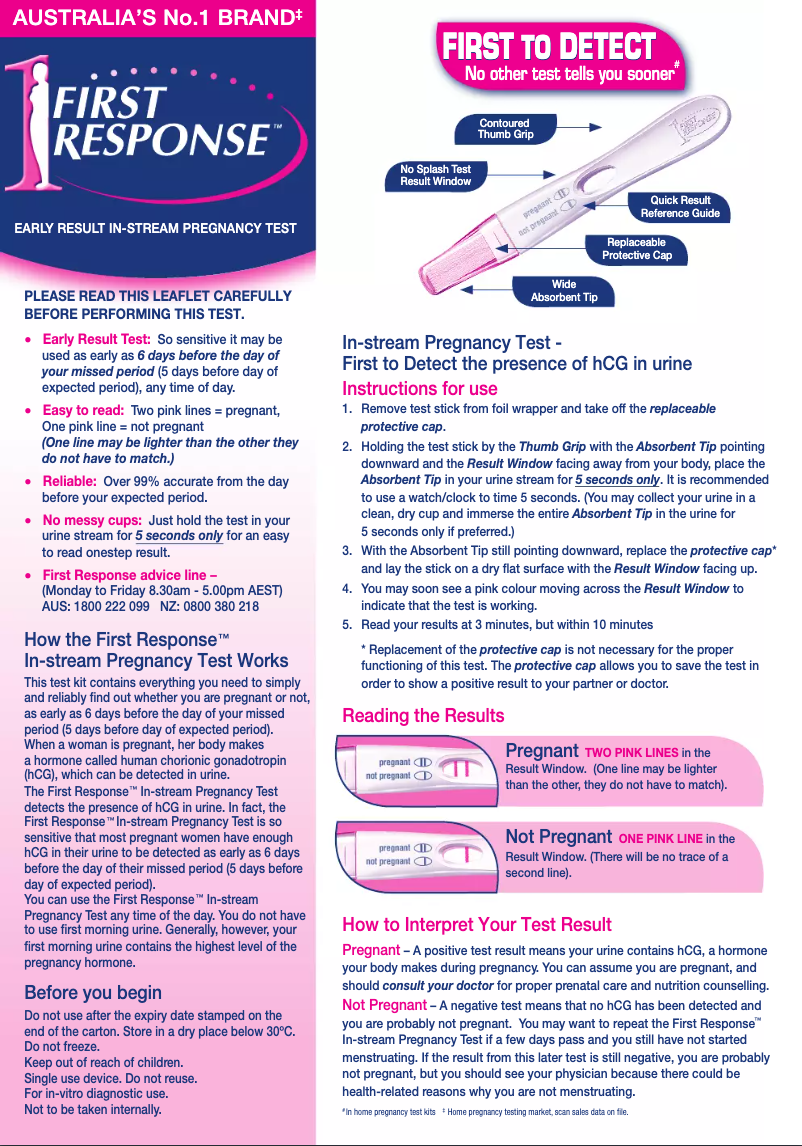 Image de la première page du manuel de l'appareil Early Result