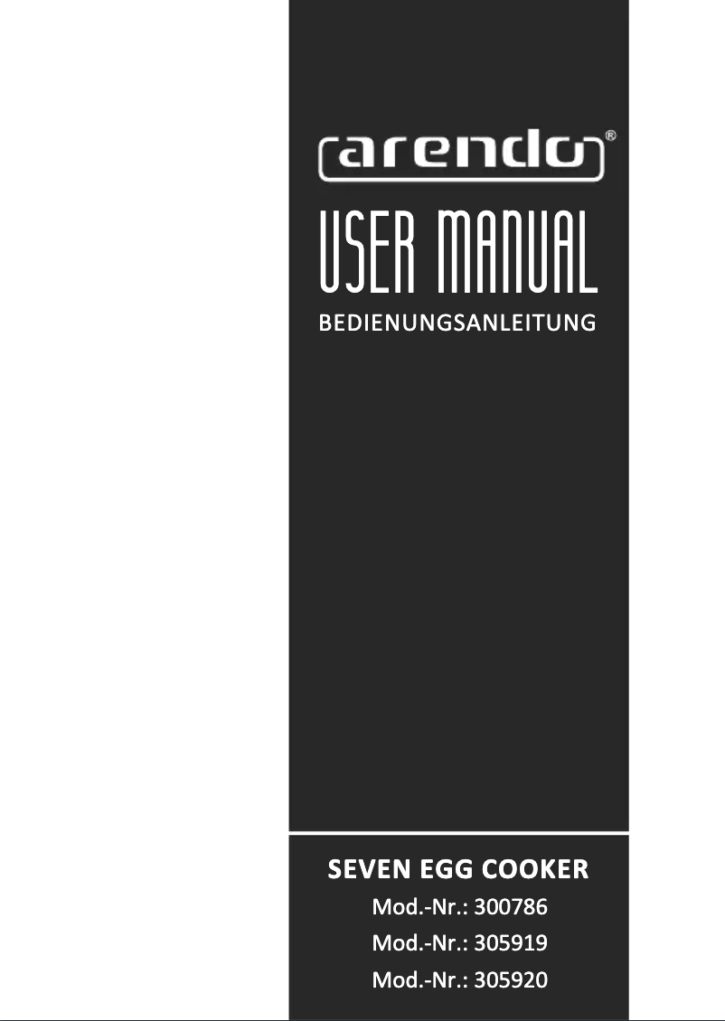 Page n°1 - Manuel utilisateur Arendo Sevencook 305920