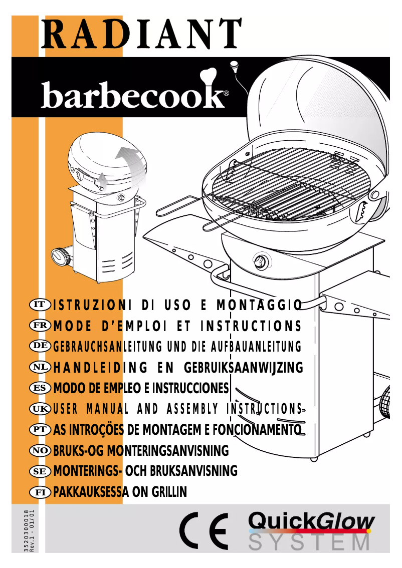 Page 1 de la notice Manuel utilisateur Barbecook Radiant