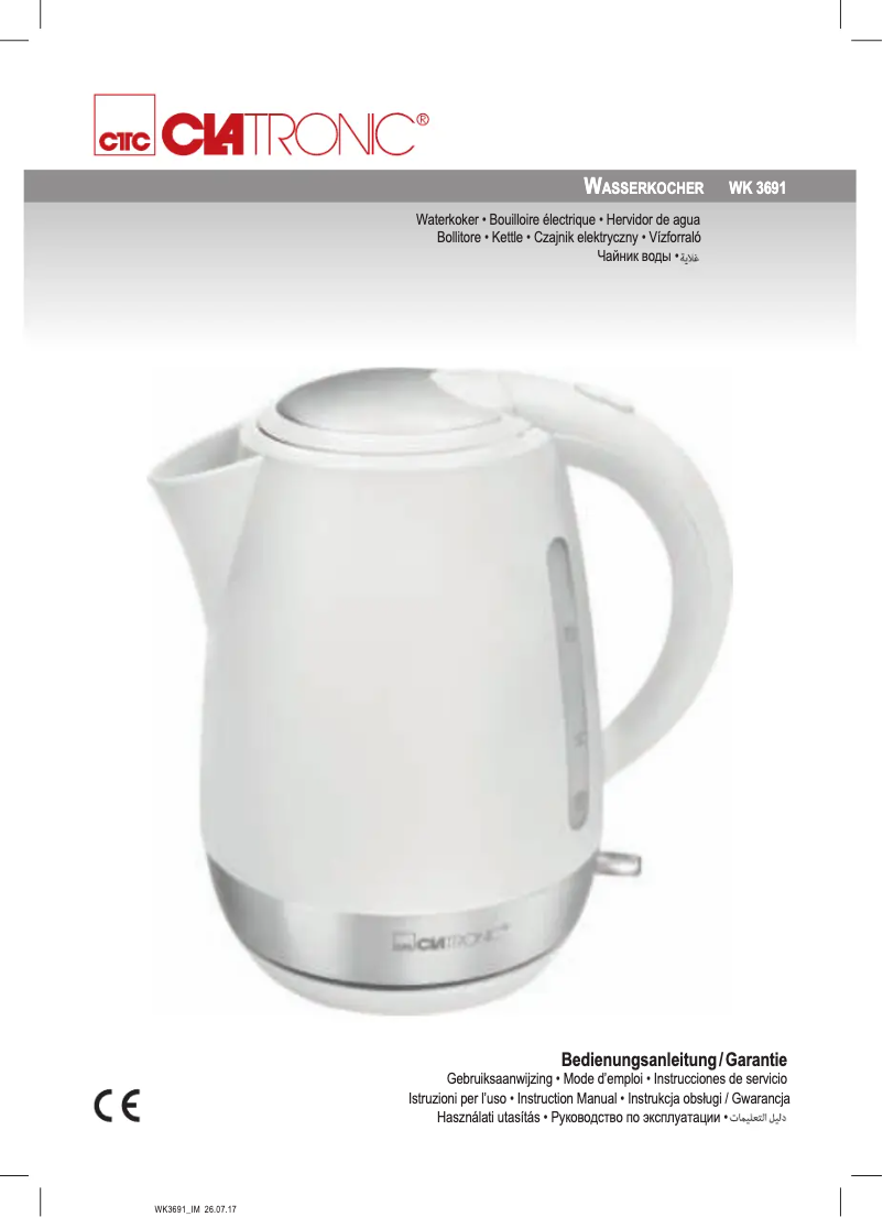 Page 1 de la notice Manuel utilisateur Clatronic WK 3691