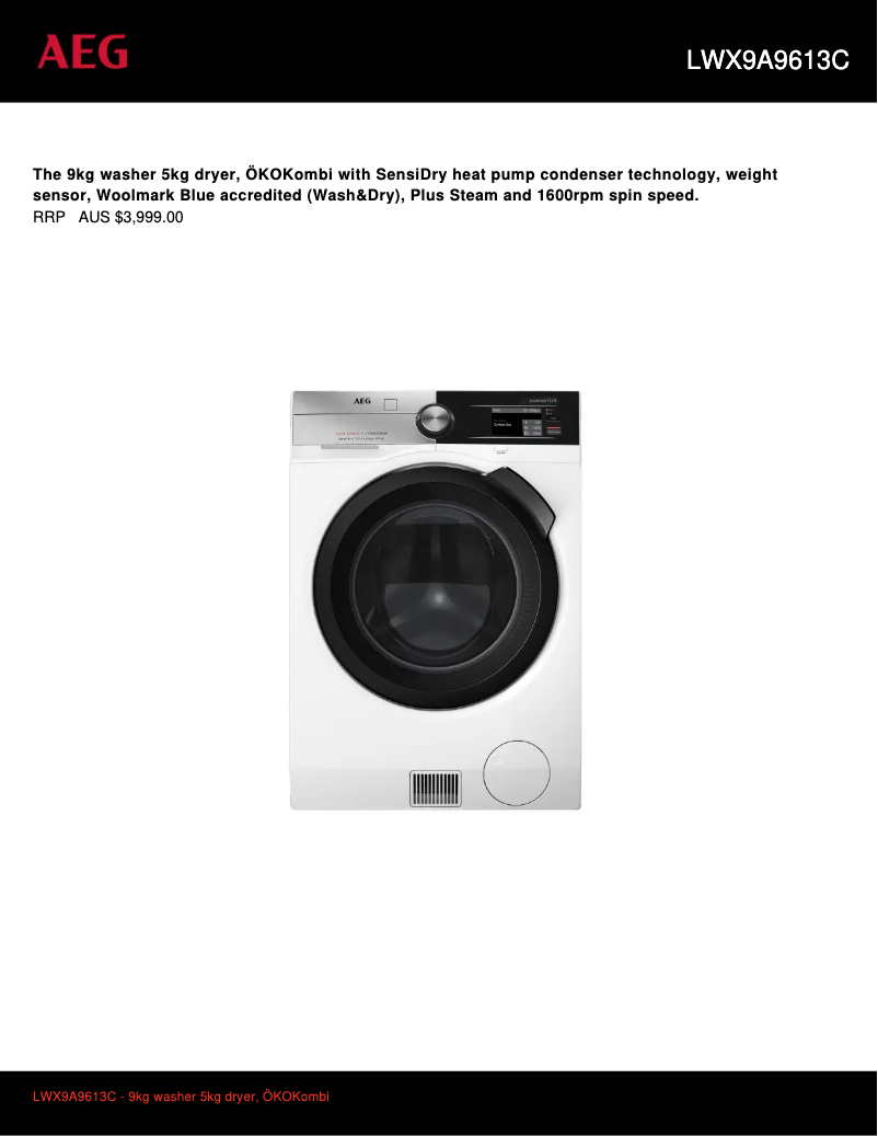 Image de la première page du manuel de l'appareil LWX9A9613C