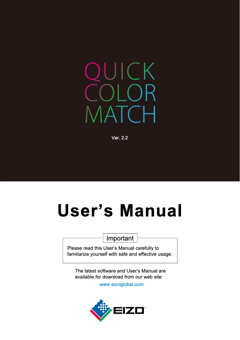 Page 1 de la notice Manuel utilisateur Eizo ColorEdge CS2731