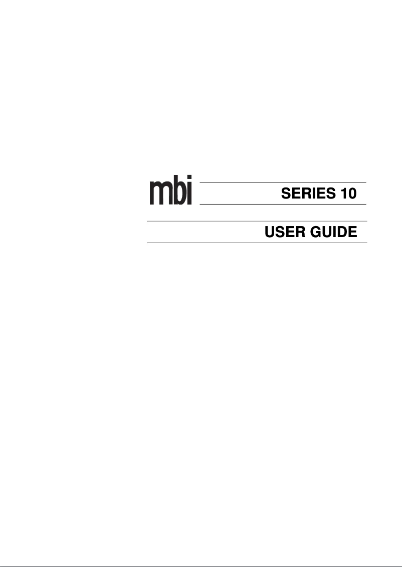 Page n°1 - Manuel utilisateur Soundcraft Series 10