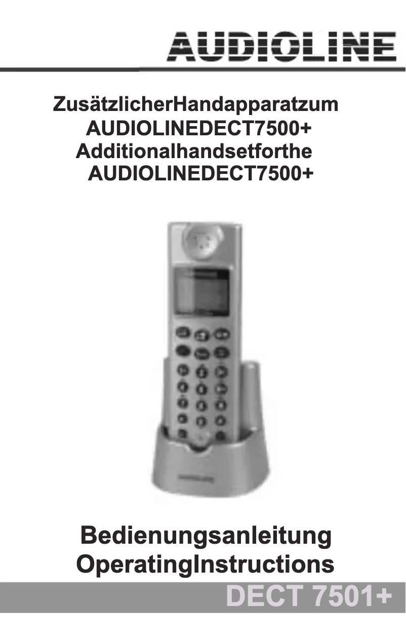 Page n°1 - Manuel utilisateur Audioline Dect 7501 plus