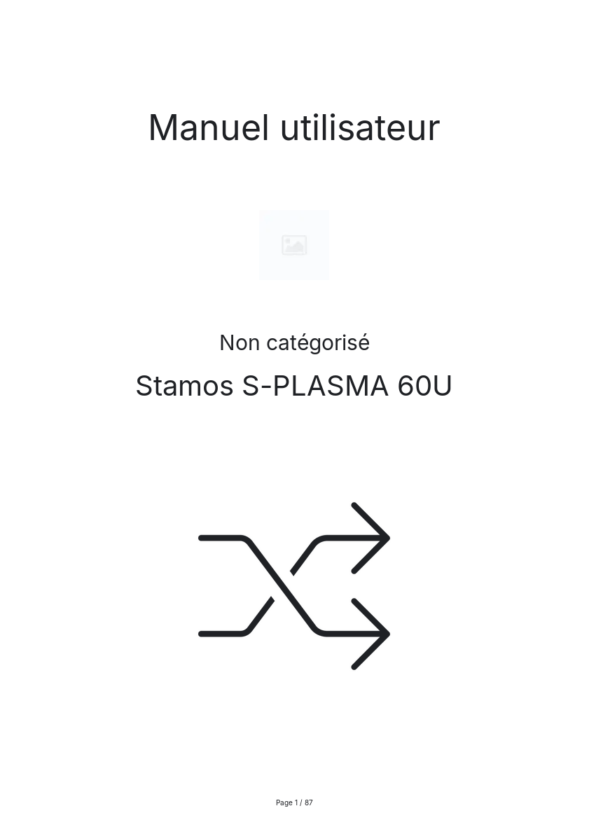 Image de la première page du manuel de l'appareil S-PLASMA 60U