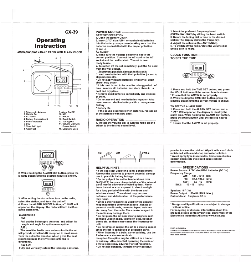 Página 1 del manual Manual de usuario Coby CX-39