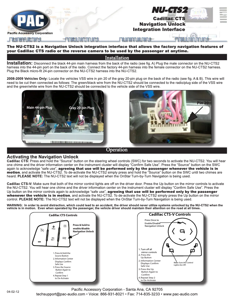 Imagen de la primera página del manual del dispositivo NU-CTS2