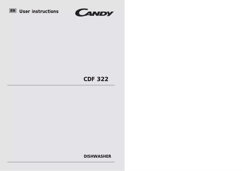 Page n°1 - Manuel utilisateur Candy CDF322/1-80