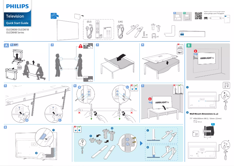 Page 1 of the manual Quick Start Guide Philips 77OLED818