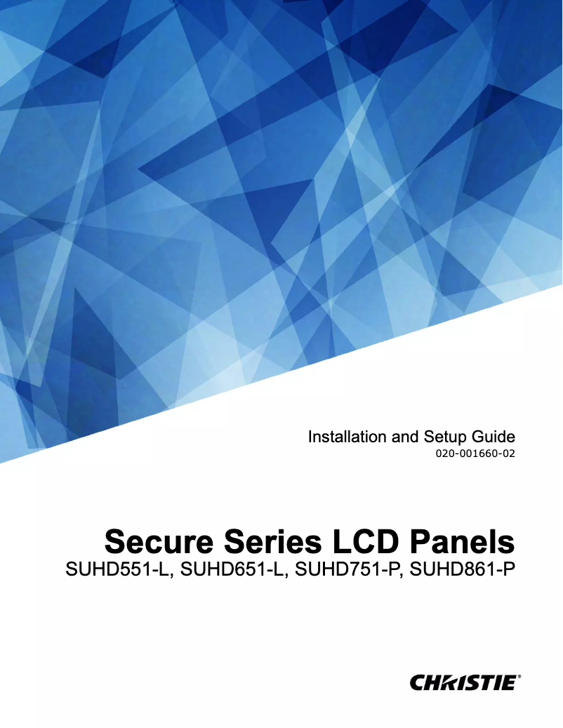 Page 1 de la notice Manuel utilisateur Christie Secure SUHD861-P