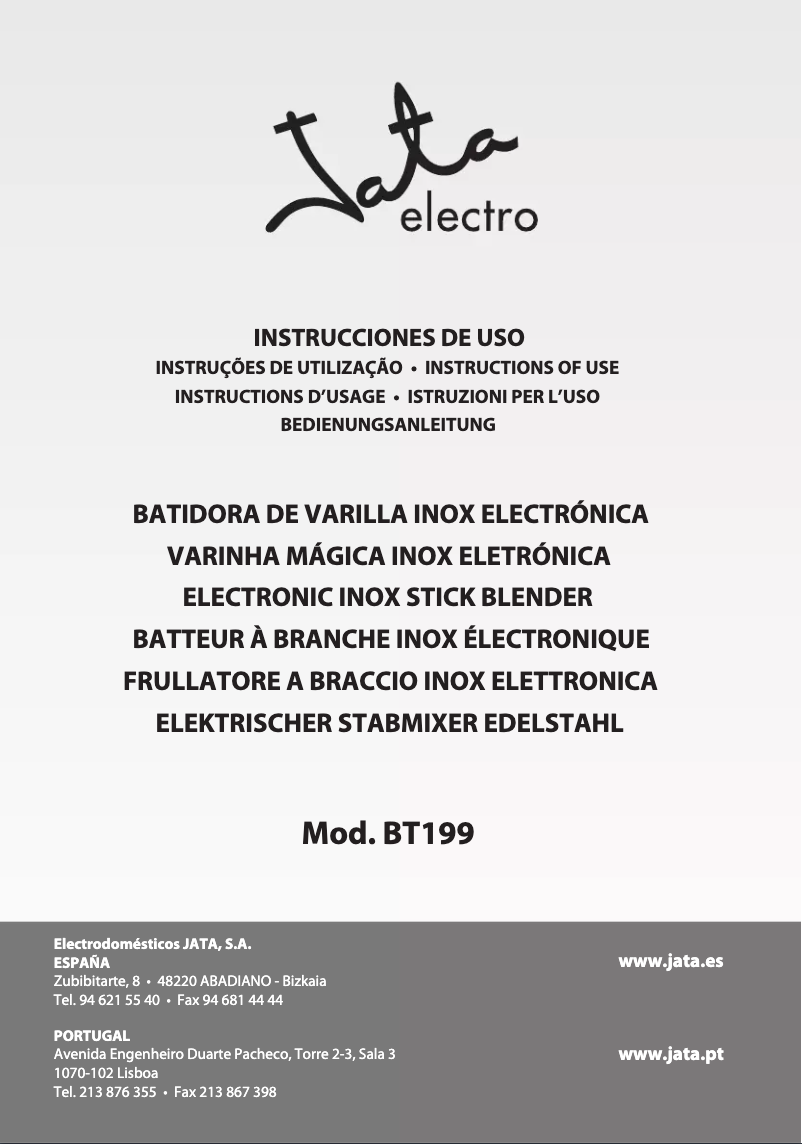 Page n°1 - Manuel utilisateur Jata BT199