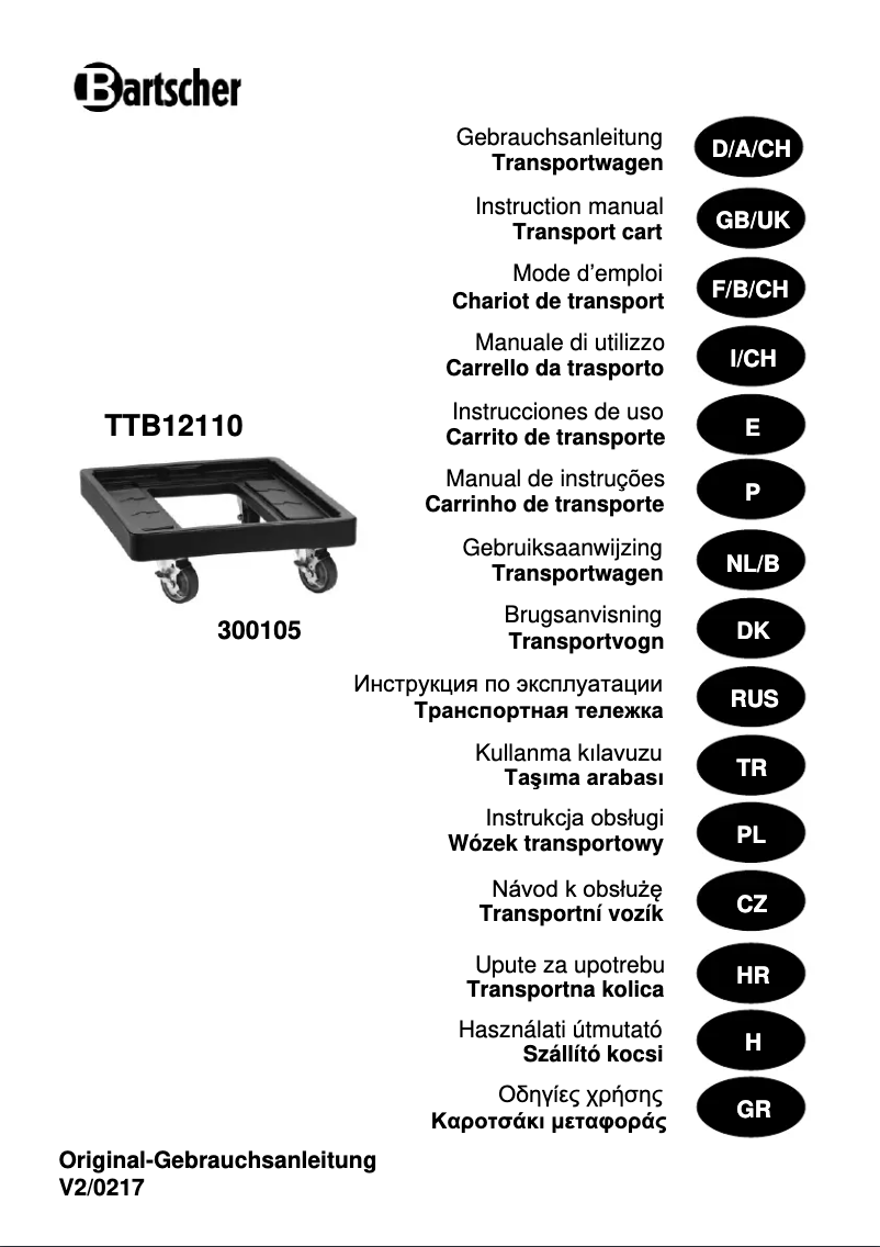 Page n°1 - Manuel utilisateur Bartscher TB12110