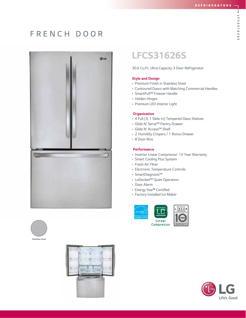 Image de la première page du manuel de l'appareil LFCS31626S