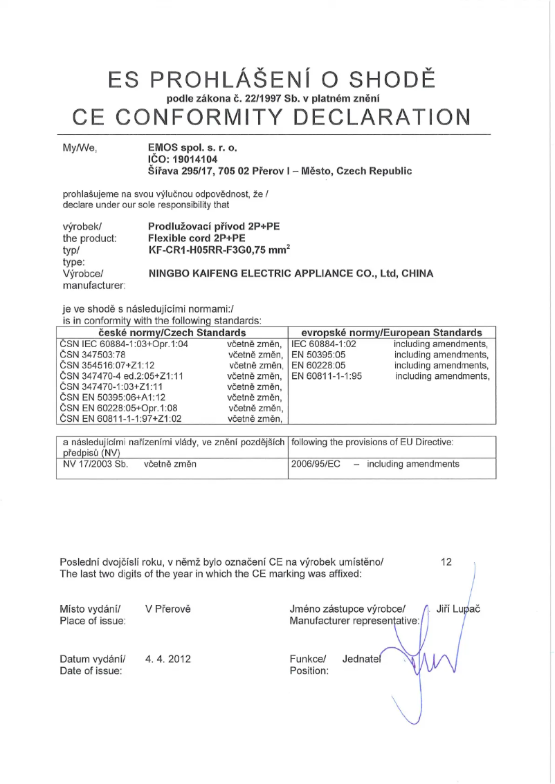 Page 1 de la notice Manuel utilisateur Emos S00003