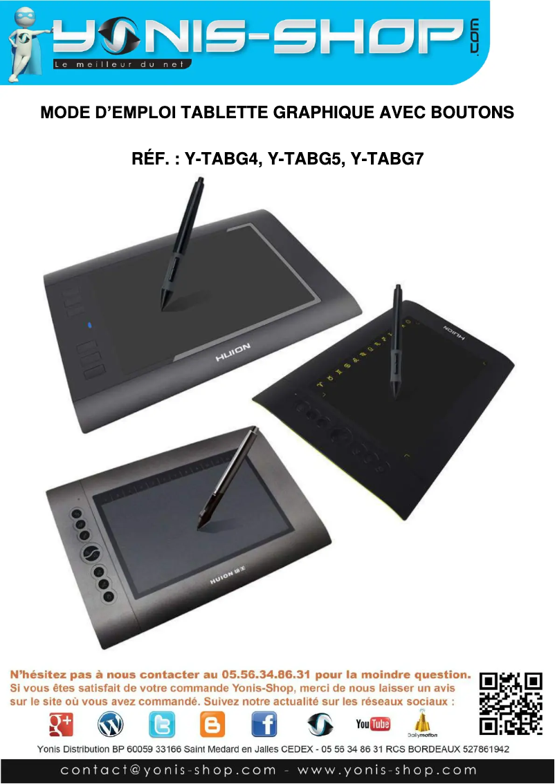 Page n°1 - Manuel utilisateur Yonis Y-TABG4