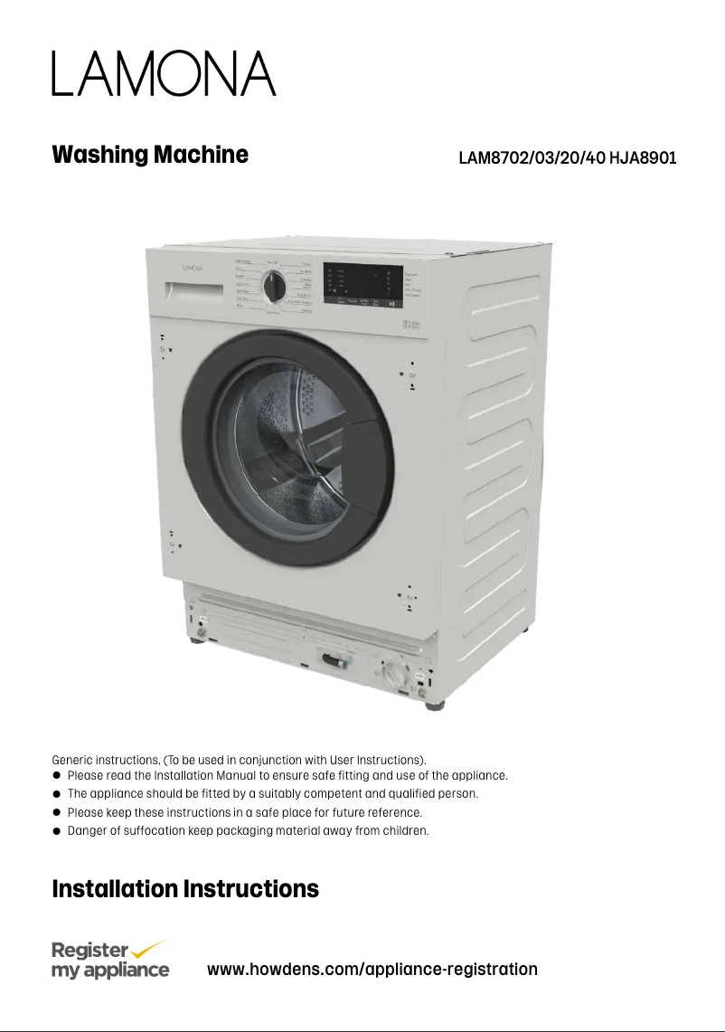 Page 1 de la notice Guide d'installation Lamona LAM8740