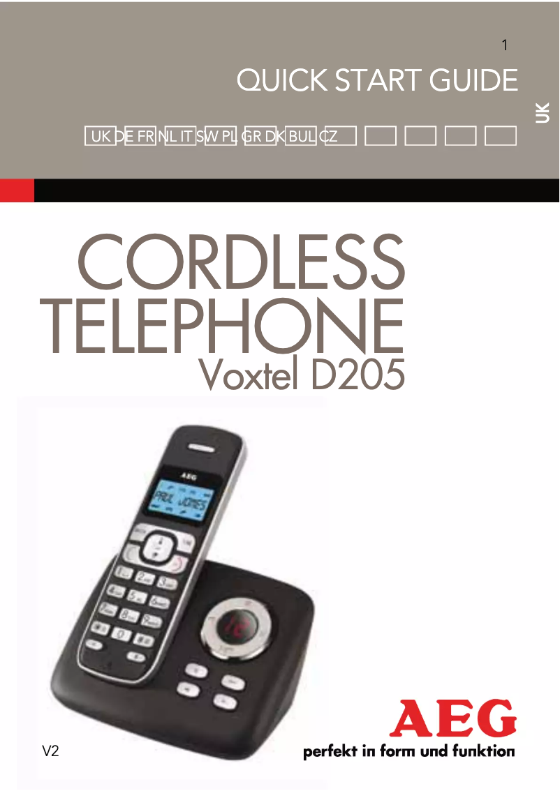 Imagen de la primera página del manual del dispositivo Voxtel D205