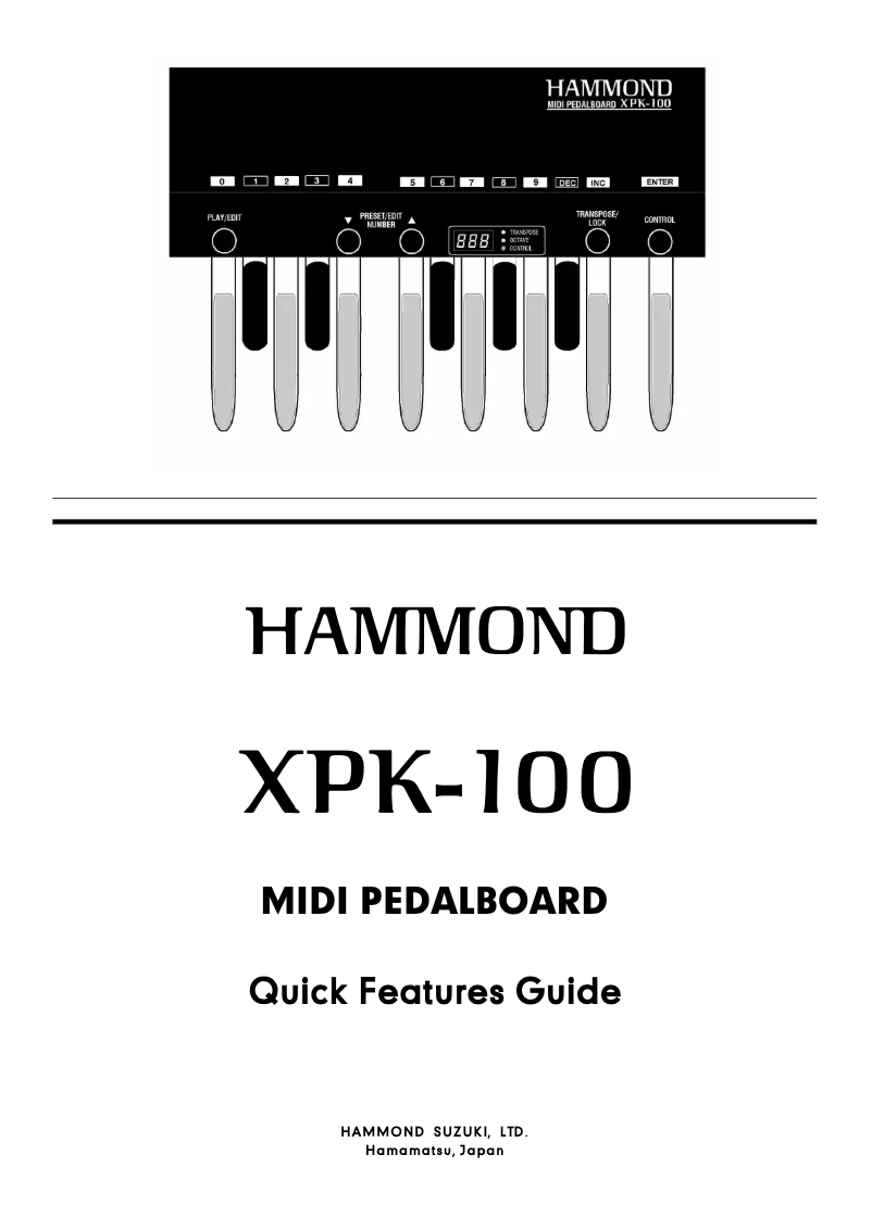 Page 1 de la notice Manuel utilisateur Hammond XPK-100