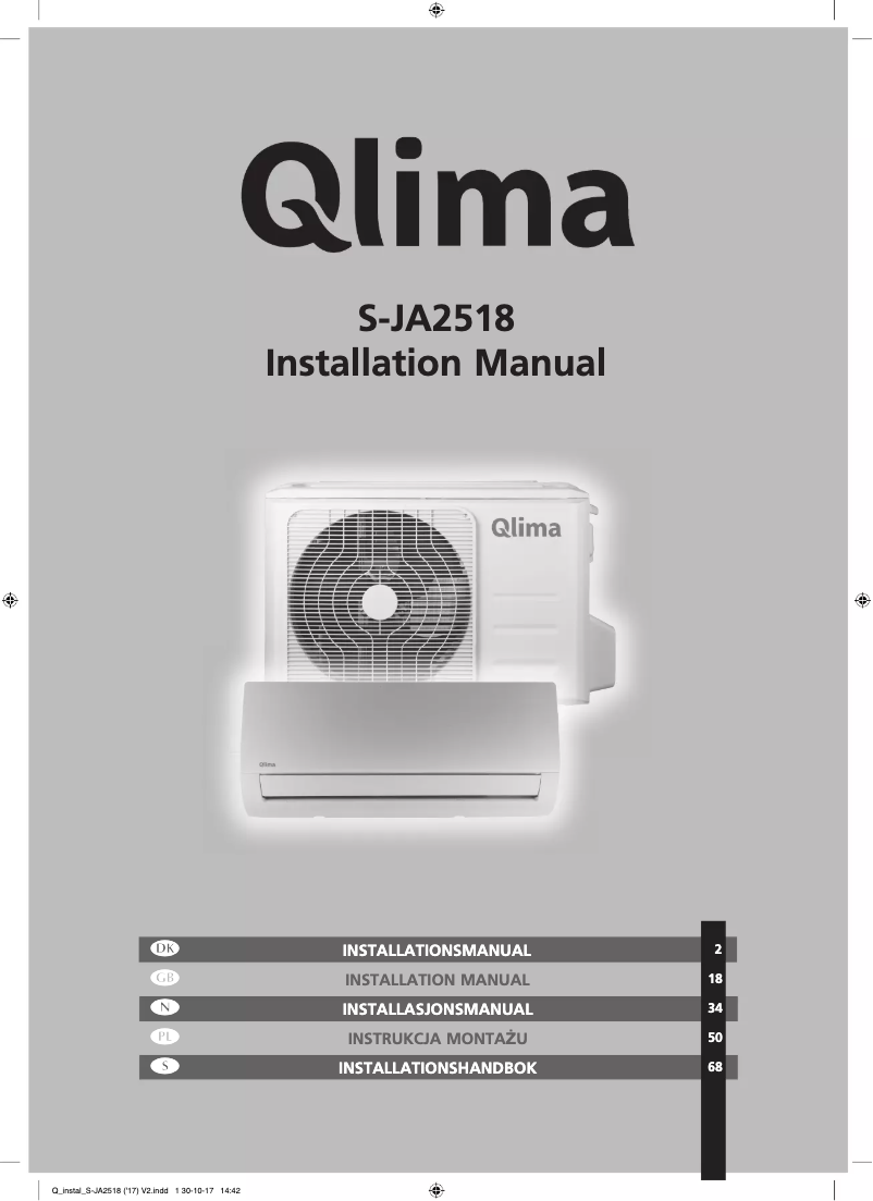 Page 1 de la notice Manuel utilisateur Qlima S-JA 2518