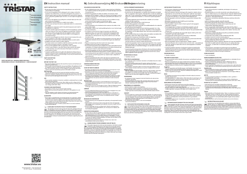 Page 1 de la notice Manuel utilisateur TriStar KA-5917ER